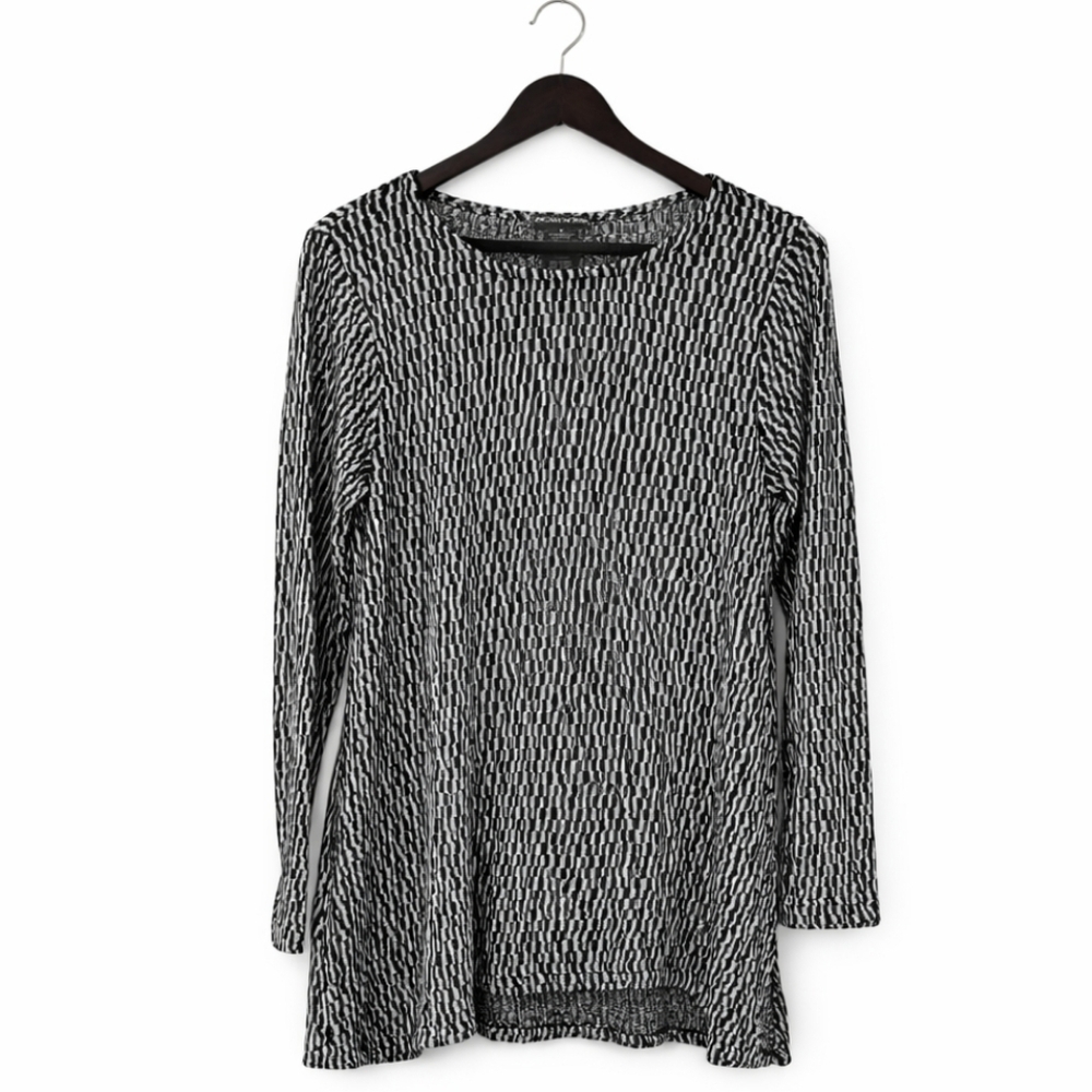 Chelsea And Theodore Black White Knit Sweater Womens Sz M